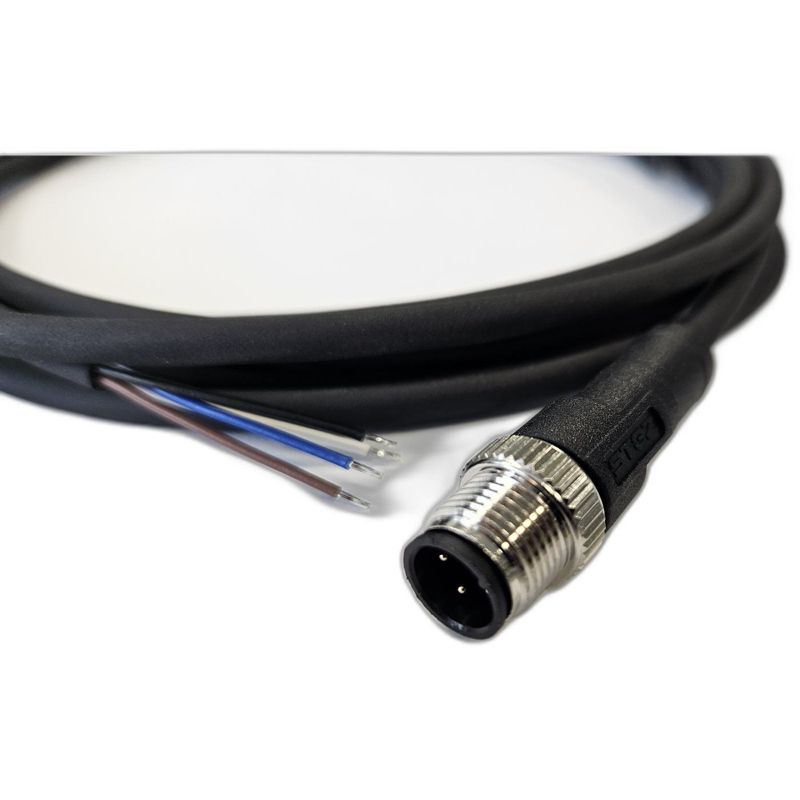 Кабель M12 4A штыревой 3000мм прямой полиуретан свободный конец СЦМ120025-04A-2-03000 черн. СТЭЗ 185210405