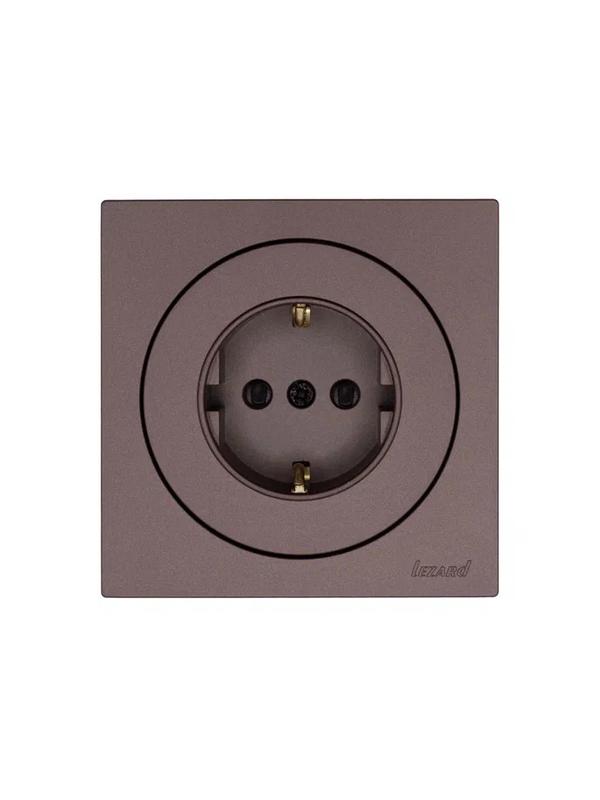 Розетка 1-м OSEN IP20 16А с защ. шторками ПБТ механизм шоколад LEZARD 743-7388-124B