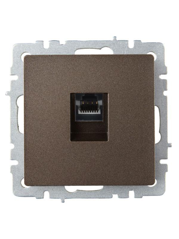 Розетка компьютерная СП RJ45 кат.6 BRITE РК11-БрТБ механизм бронза IEK BR-K10-2-K45