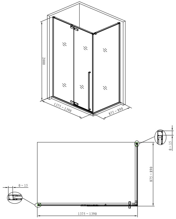 Душевой уголок Allen Brau Fantasy 140x90 3.11004-00 хром