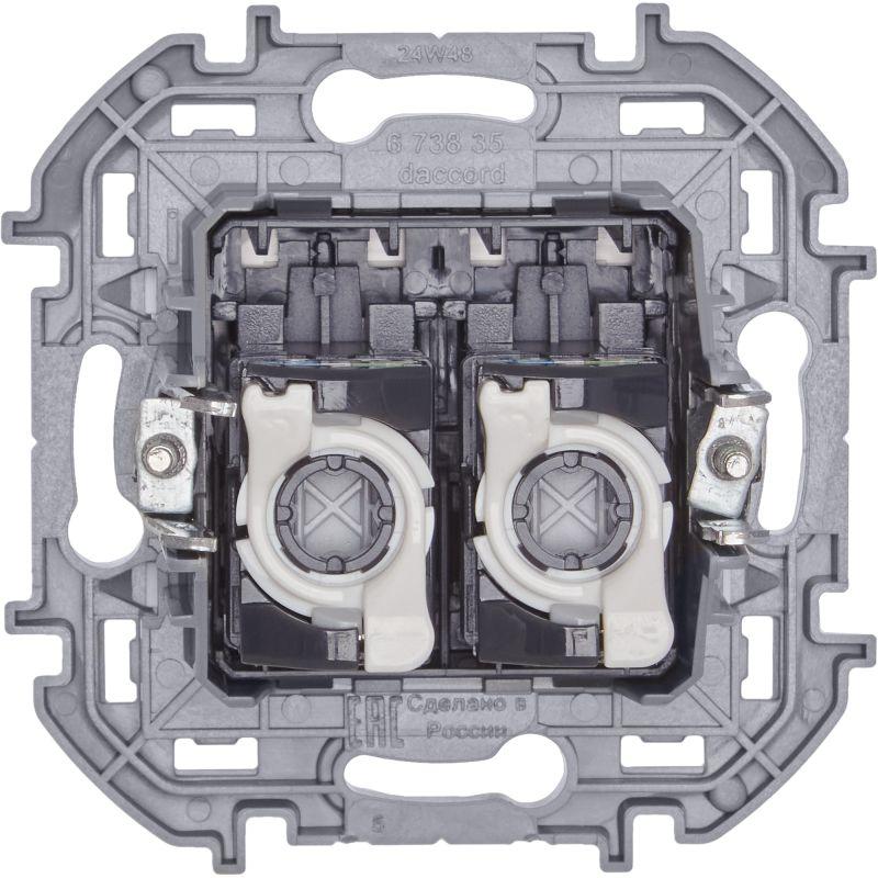 Розетка компьютерная 2-м Inspiria RJ45 кат.5E UTP бел. Leg 673835