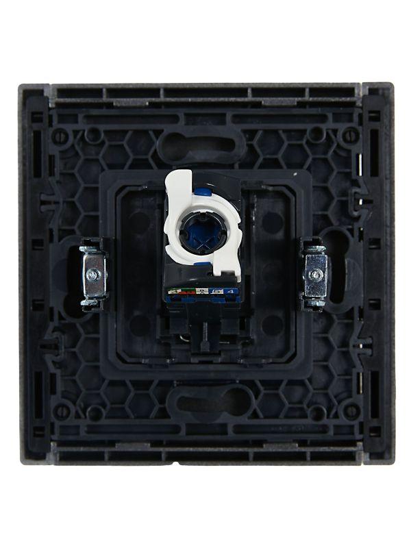 Розетка компьютерная RJ45 кат.6 FORTE&PIANO FP531 сталь IEK FP-K10-2-K46