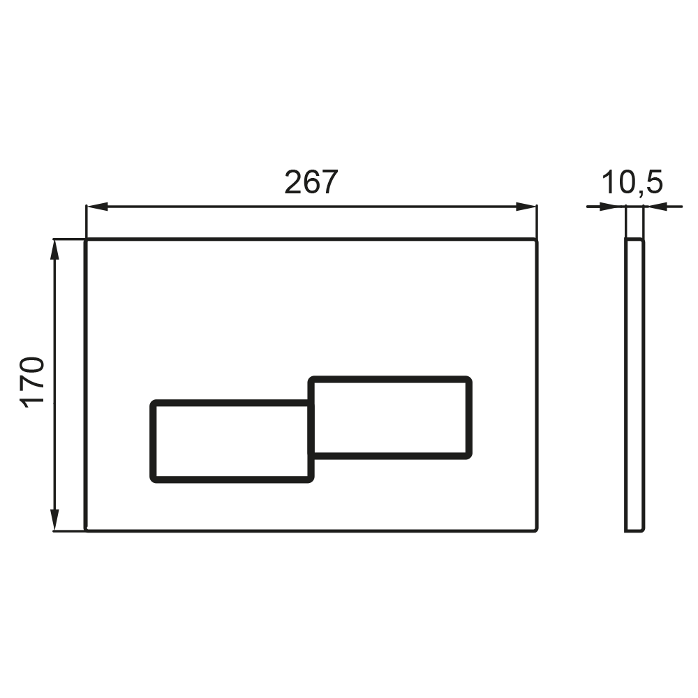 Клавиша смыва BETTOSERB хром глянец BRICKS