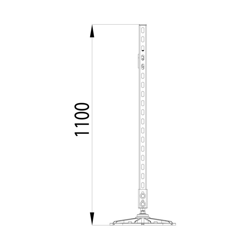 Конструкция опорная для горизонт. прямоугольн. воздуховодов и метал. лотков кабеленесущих систем TECHNORAPTOR FOOT 2000х1000 HD КМ TR0290