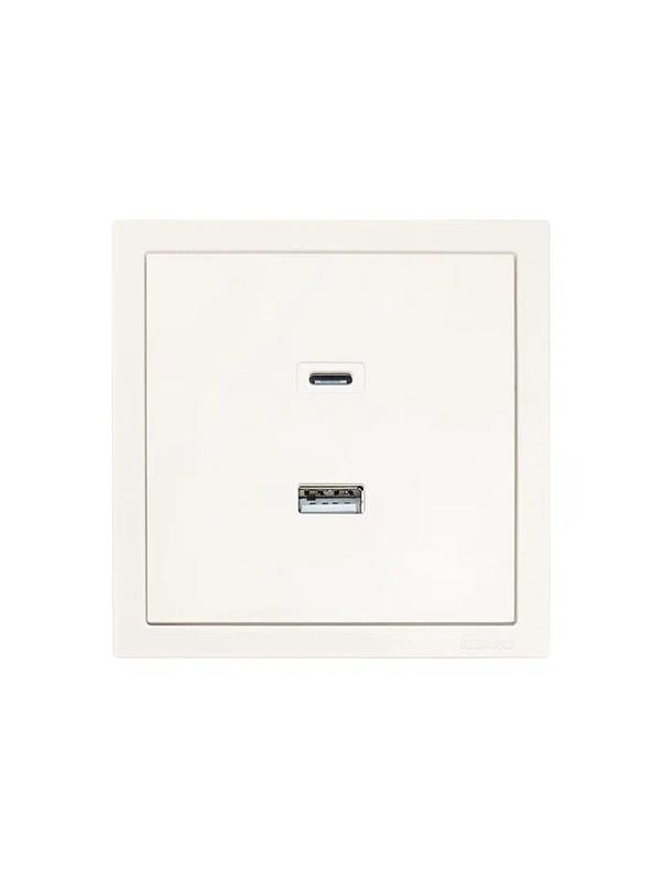 Розетка Type-C+ USB разъем СП ZIMA IP20 слон. кость LEZARD 704-9088-192TC