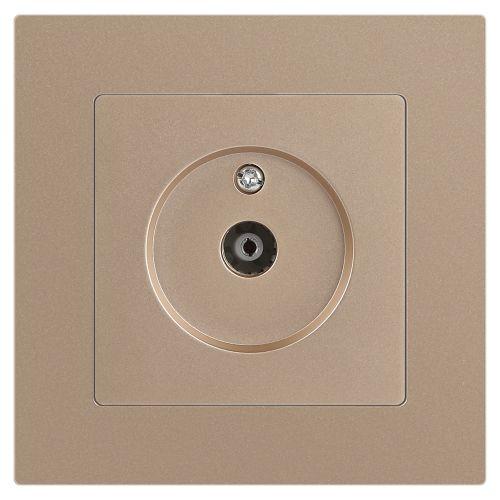 Розетка телевизионная одиночная TV СП Accent 6-301-04 IP20 шампань Intro Б0063609