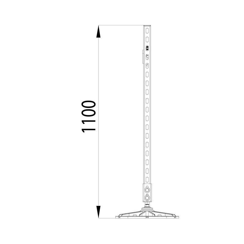Конструкция опорная для горизонт. прямоугольн. воздуховодов и метал. лотков кабеленесущих систем TECHNORAPTOR FOOT 1000х1000 HD КМ TR0288