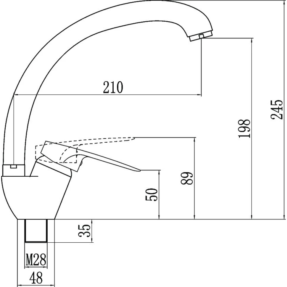 Смеситель для кухни Fmark FM4104Q, графит