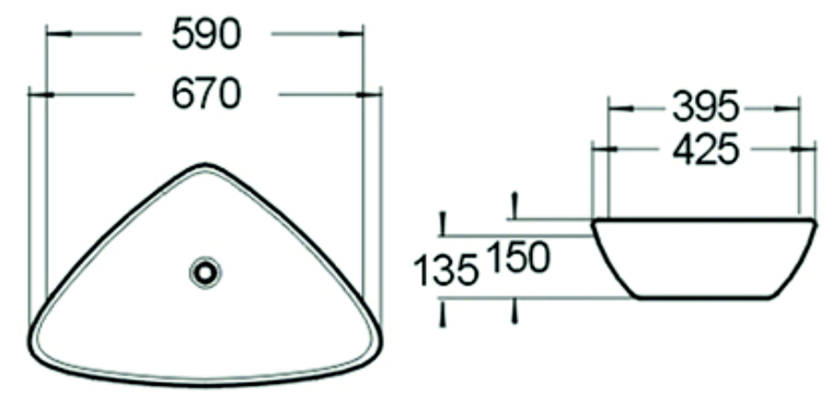 Раковина керамическая (накладная) SL-1034