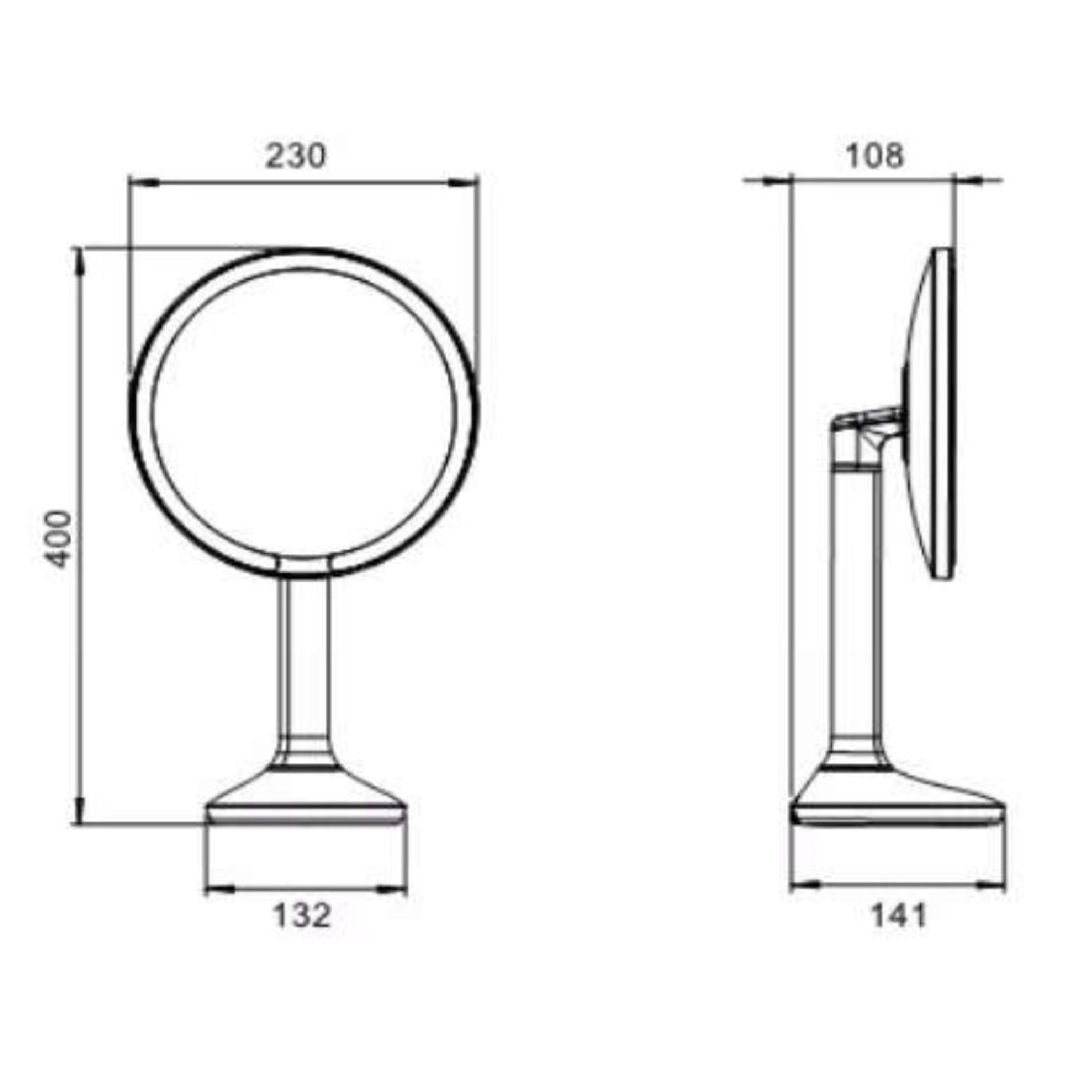 Зеркало косметическое с подсветкой JAVA S-M8888LB, матовое золото