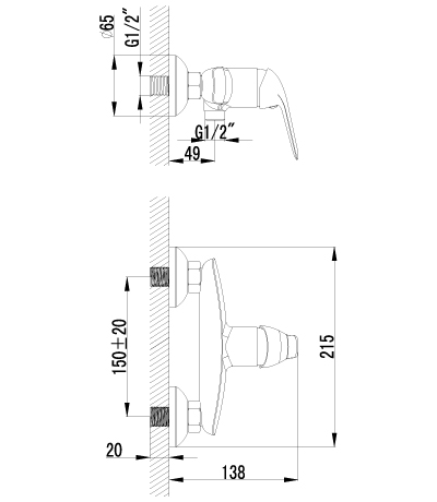 Смеситель для душа Lemark Plus Advance (LM1203C)