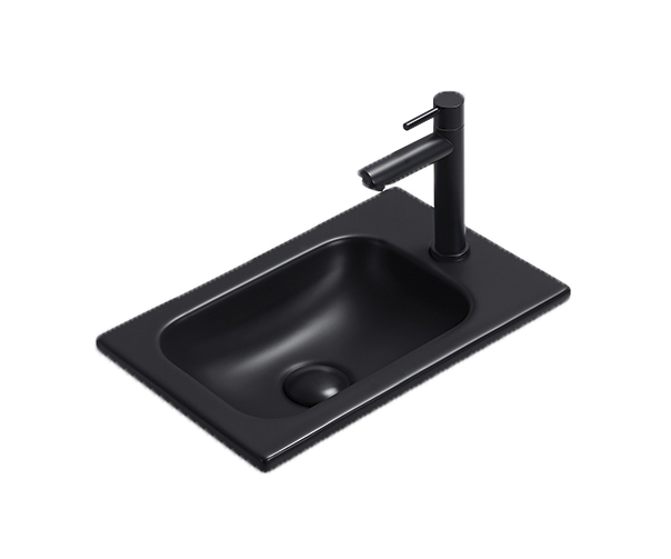 Раковина Gid Bm3340 72203 встраиваемая сверху черная матовая 40.5x26x10