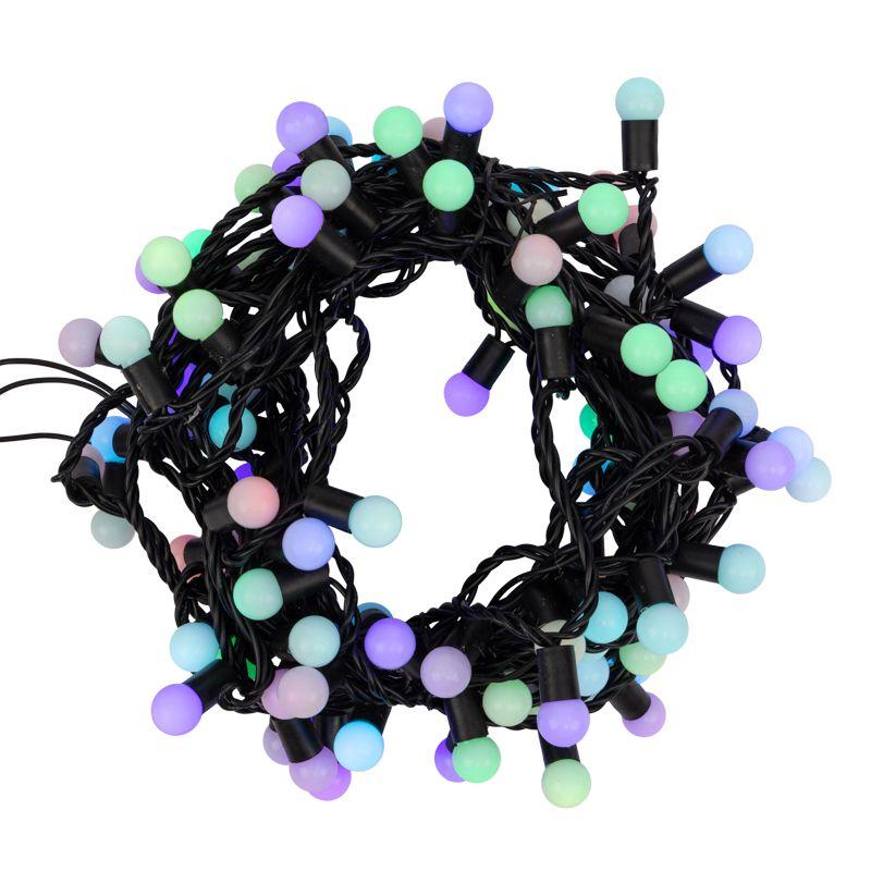 Гирлянда светодиодная "Мультишарики" 10м d17.5мм 100 LED RGB черн. ПВХ IP65 медленная смена 230В соединяется нужен шнур 303-500 Neon-Night 303-509-4