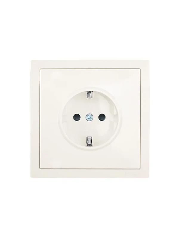 Розетка 1-мест. с защитн.шторк. СП ZIMA IP20 16А ПБТ безвинт. зажим слон. кость LEZARD 704-9088-124BQC