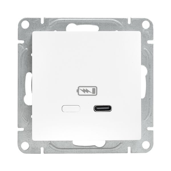 Розетка СП Эпика USB-С быстрая механизм бел. EKF UP1-SOW-USBCF