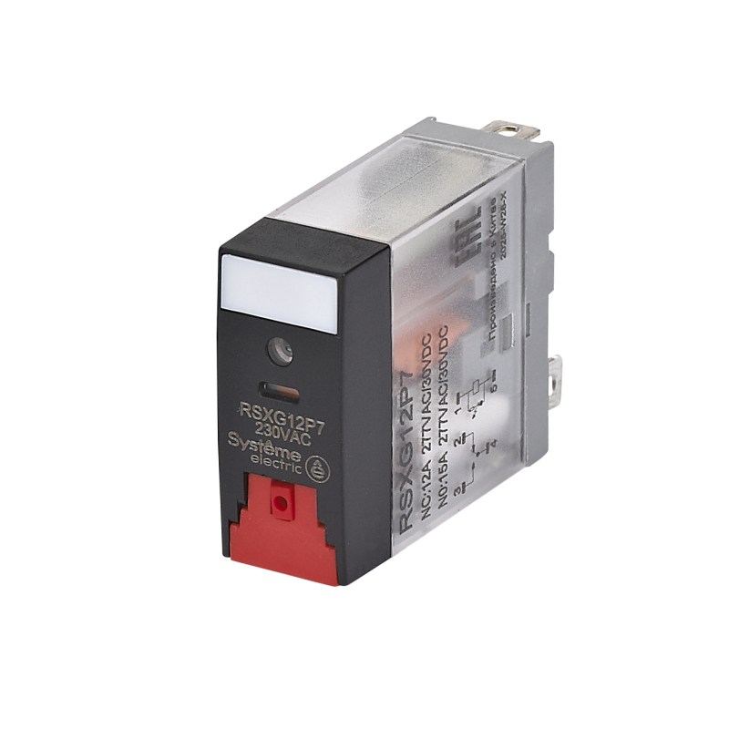 Реле 12А 1CO 230В AC тест кнопка LED SE RSXG12P7