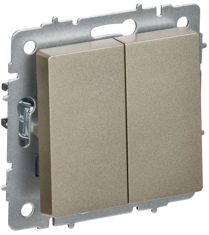 Выключатель перекрестный 2-кл. СП BRITE ВС10-2-3-БрШ 10А механизм шампань IEK BR-V23-0-10-K37