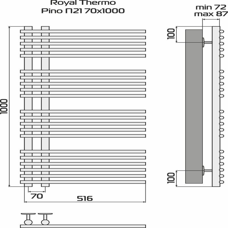Полотенцесушитель Pino white П21 500х1000 Royal Thermo НС-1434024