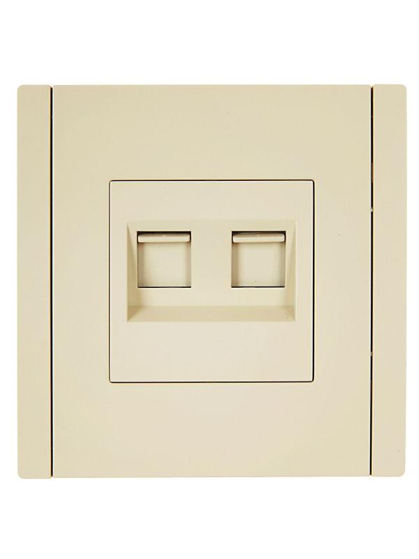 Розетка 2-м RJ11+RJ45 кат.5E FORTE&PIANO FP435 ваниль IEK FP-KT20-O-1-K10