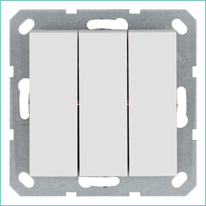 Выключатель 3-кл. 10А IP20 механизм бел. глянцевый Jasmart G3031W