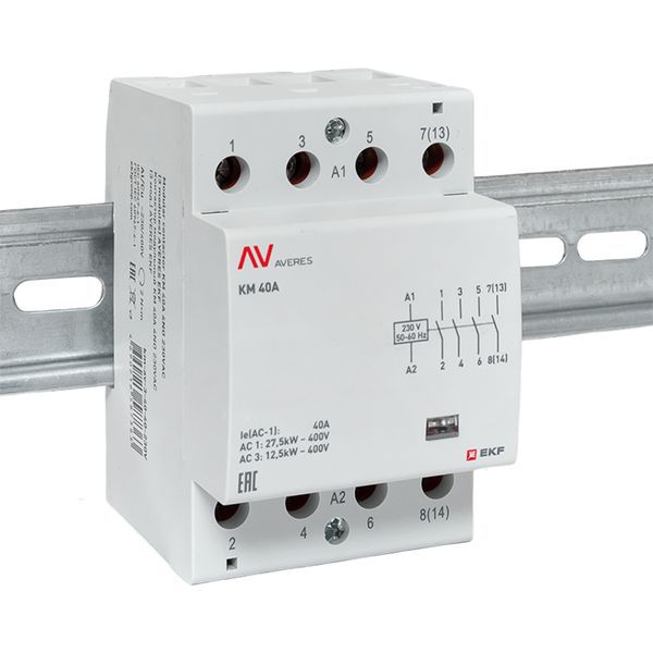 Контактор модульный КМ 40А 4NO 230В AC (3 мод.) AVERES EKF km-av-3-40-40-230V