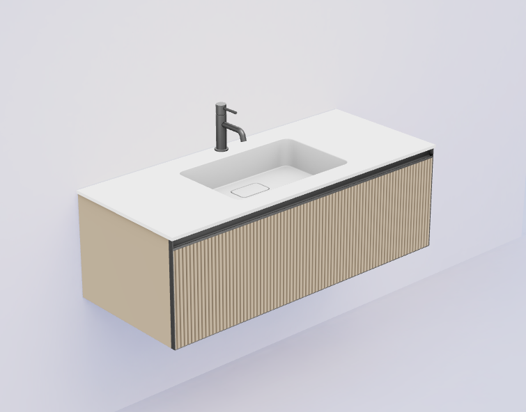 QUATRO 1 120CM тумба рифл DAPHNE профиль ANTHRACITE + внутр. подсв.