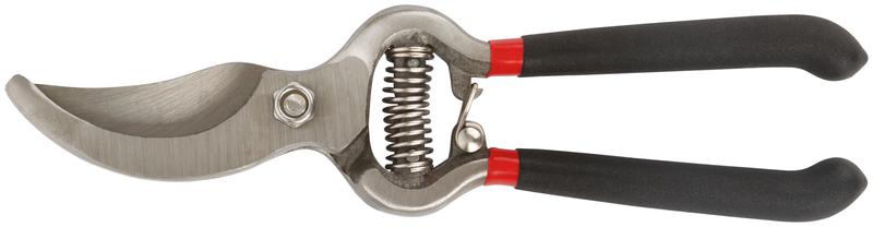 Секатор садовый режущие кромки внахлест цельнокованый ПВХ покрытие ручек 200мм КУРС 76266