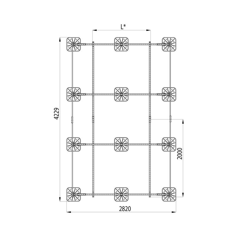 Конструкция опорная для установки оборудования TECHNORAPTOR FOOT 2500х4000 HD КМ TR0258