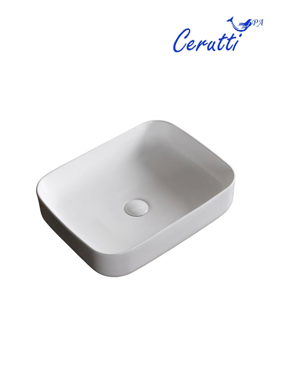Раковина CR0084 накладная, белая, прямоугольная 500х400х135 Ceruttispa