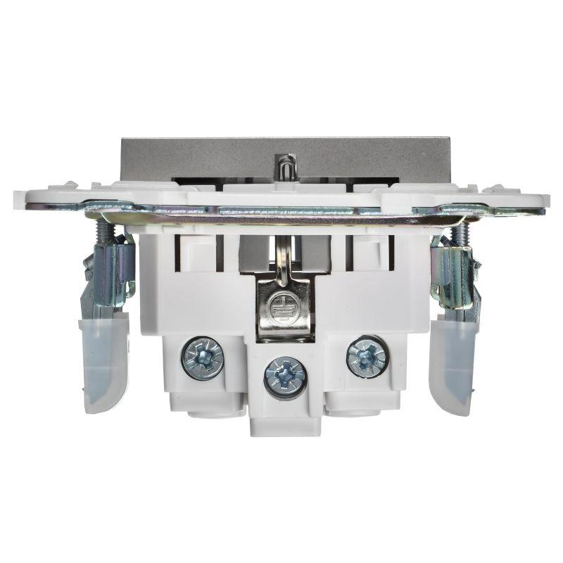 Розетка SKANDY 16А с заземл. защ. шторки SK-R04S серебр. IEK SK-R14-16-K23