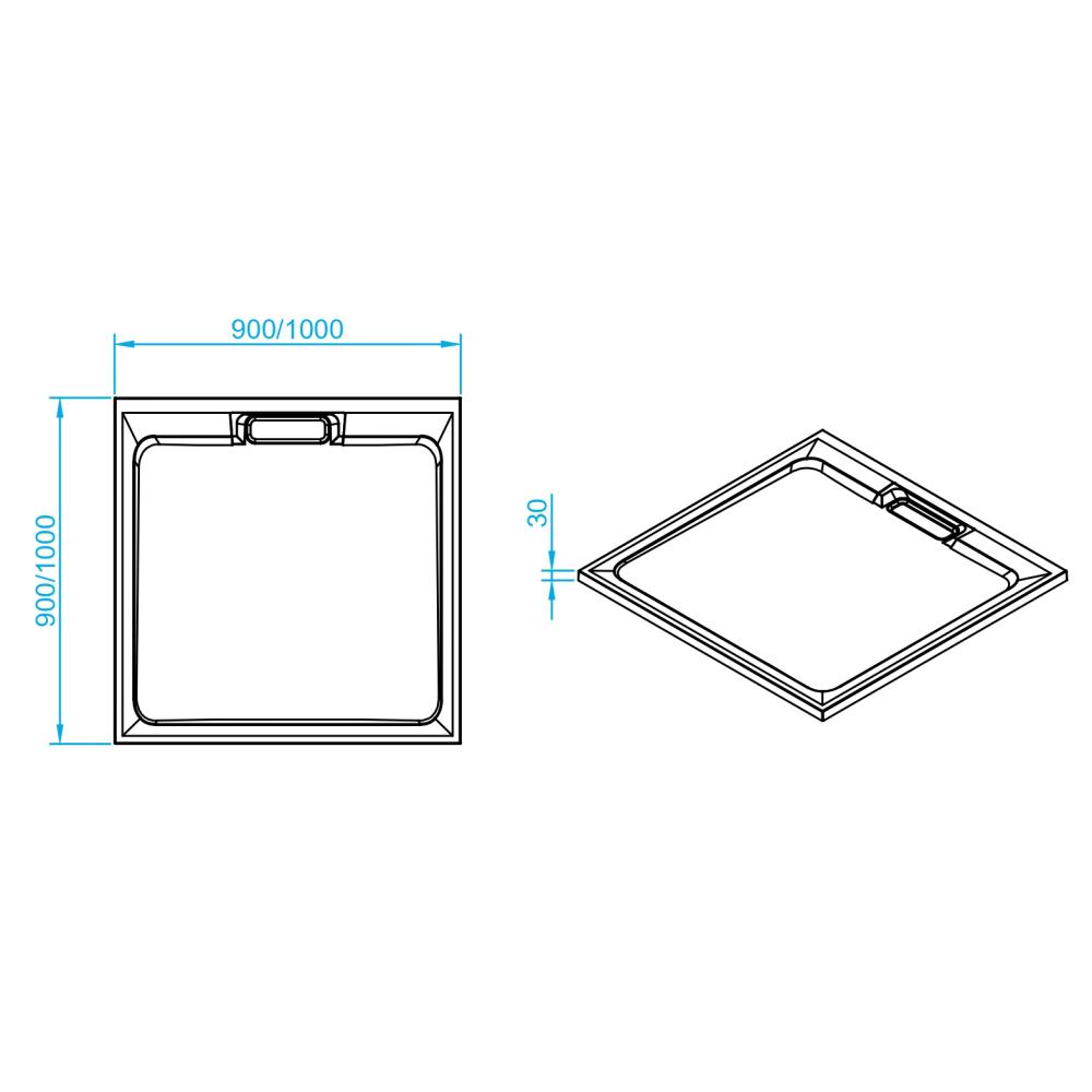 Душевой поддон квадратный RGW STA-01W Белый, 16330199-01
