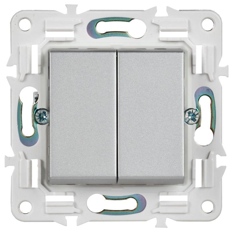 Выключатель перекрестный 2-кл. SKANDY 10А SK-V06S серебр. IEK SK-V23-0-10-K23