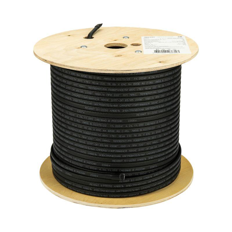 Кабель греющий саморег. 16КНС 2ЛТГ-ЭЛ-65/85 экранированный взрывозащ. Ex UV 16Вт/м 200м Rexant 51-0250