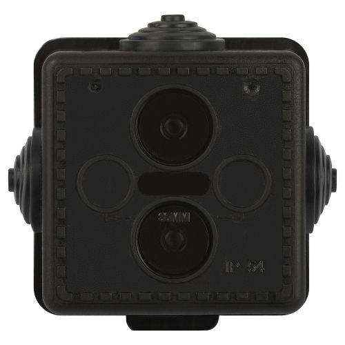 Коробка распаячная ОП 65х65х50мм с гермовводами 4 входа IP54 черн. KOR-65-65-50-4g-B Эра Б0061797