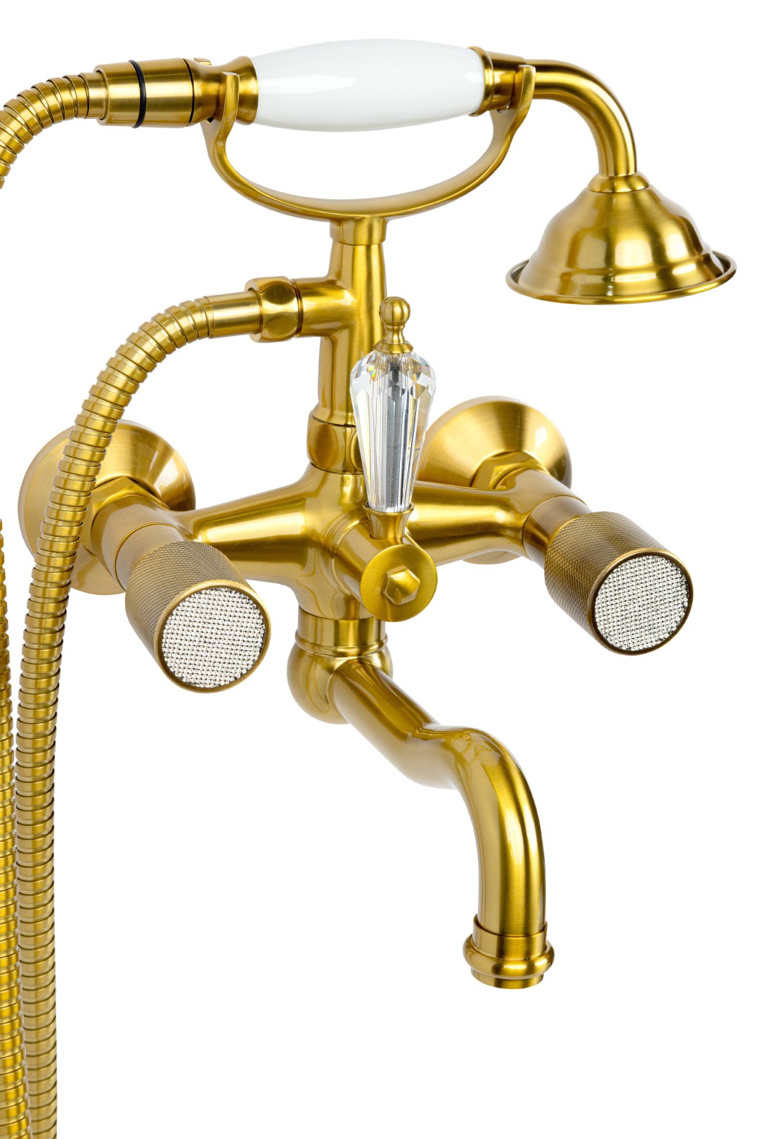 Смеситель для ванны(душ.ком) ROYAL CRYSTAL, бронза, переключатель SW