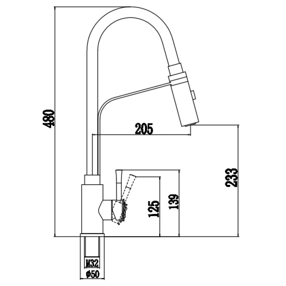 Смеситель для кухни с гибким изливом Savol S-SUS6012-04, сатин