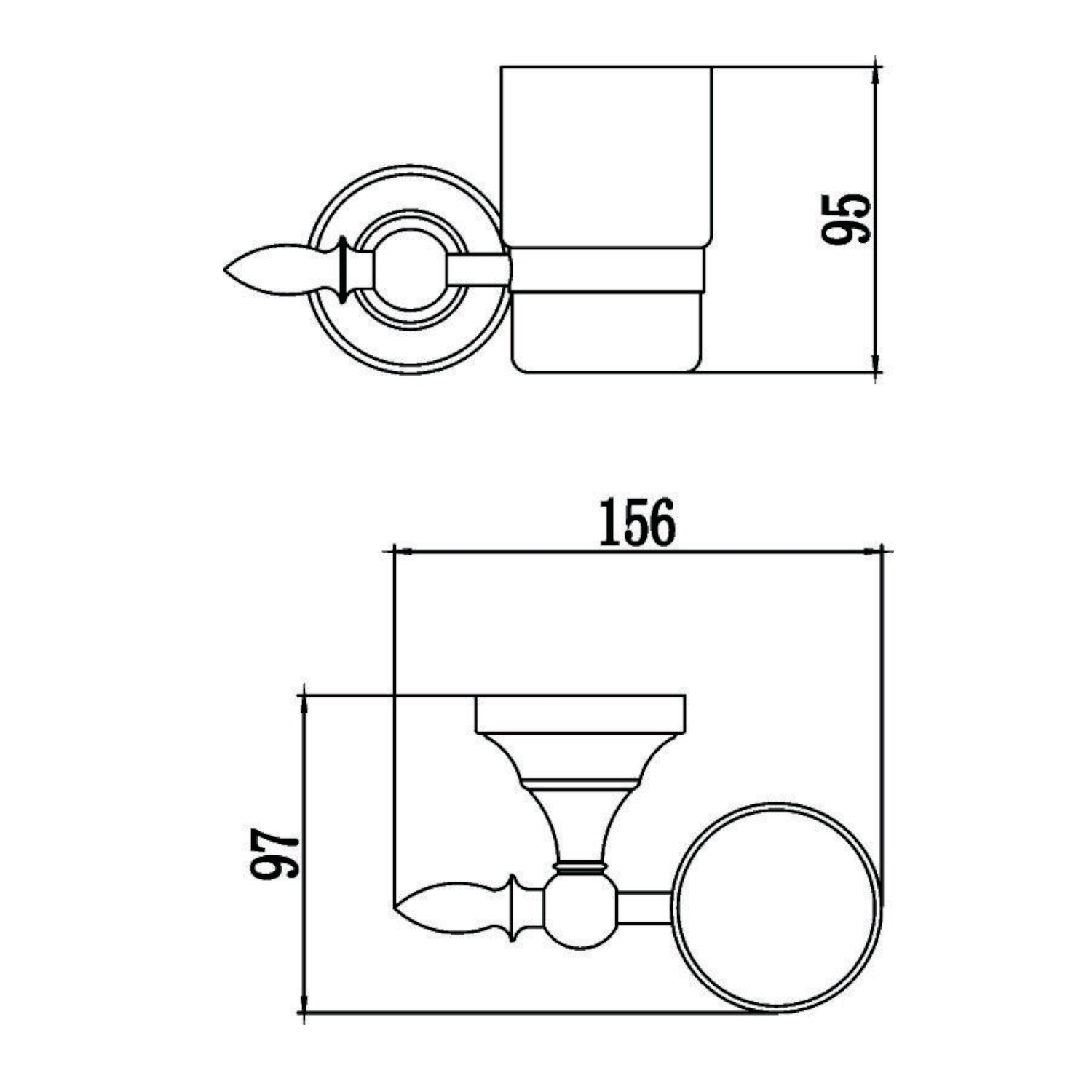 Стакан для ванной комнаты Savol S-06858B, золото