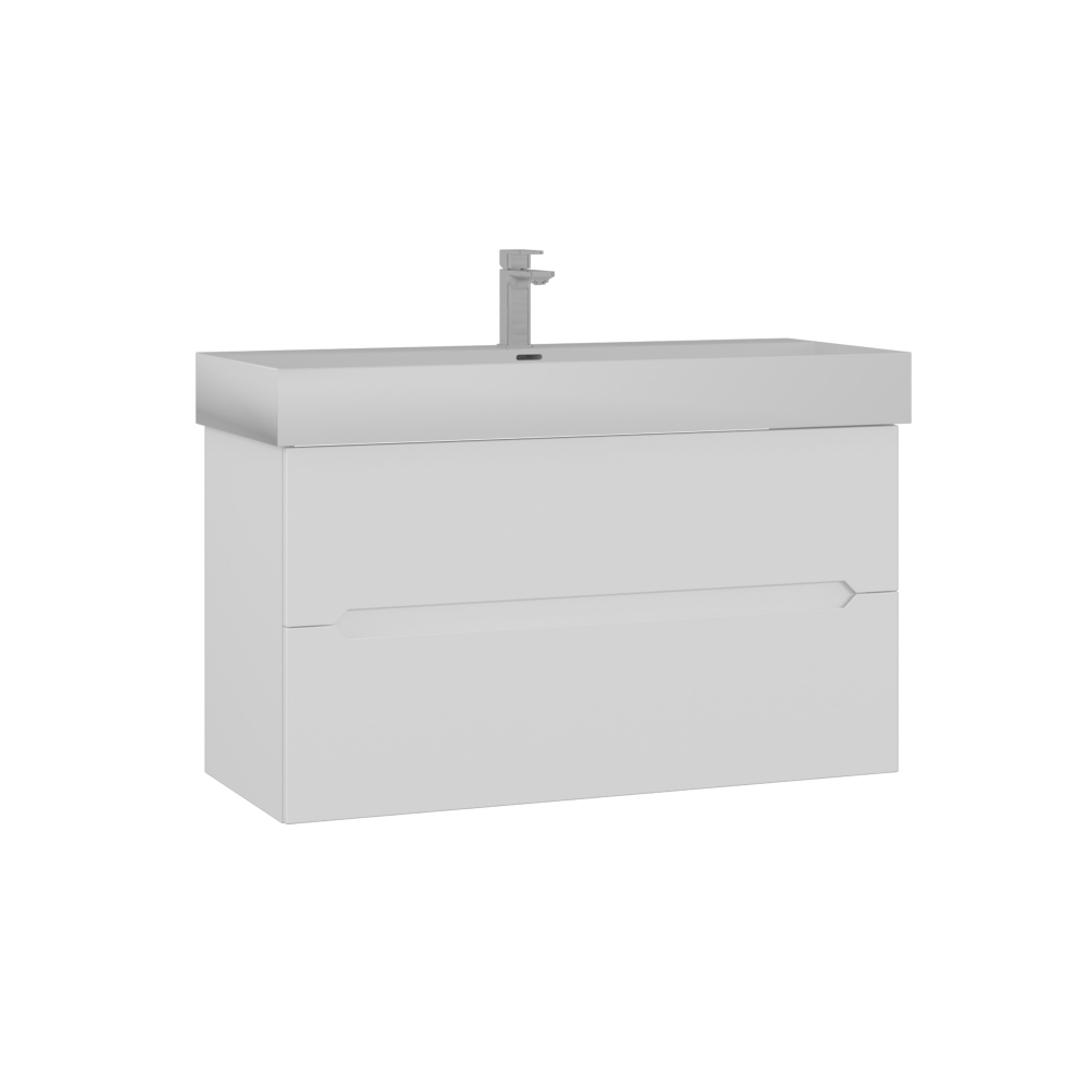 Тумба с раковиной ORKA Malta 100 подвесная, белый матовый