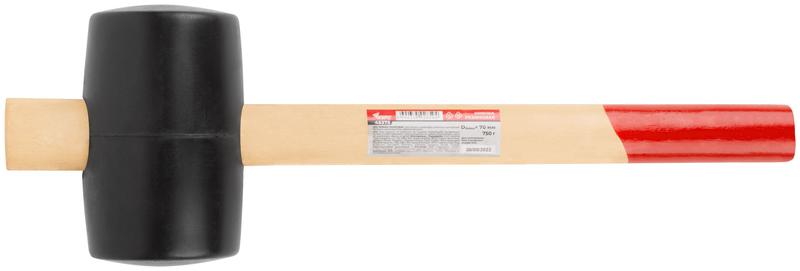 Киянка 70мм 750г деревянная ручка резинов. КУРС 45375