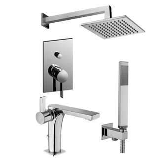 Смеситель встраиваемый для душа на 2 выхода Paffoni ROCK RO015CR встраиваемый на 2 выхода Хром