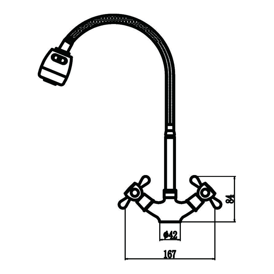 Смеситель для кухни с гибким изливом Fmark FM4319, хром