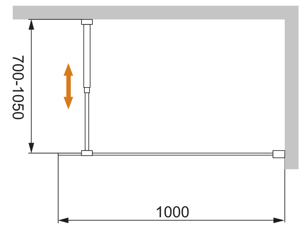 Душевая перегородка CEZARES LIBERTA-L-1-100-BR-Cr