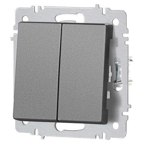 Переключатель 2-кл. СП Accent 6-107-07 10А IP20 250В AL/CU графит Intro Б0063568