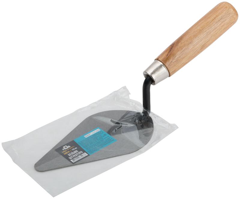 Кельма штукатура инструментальная сталь деревянная ручка 150мм MOS 04891М