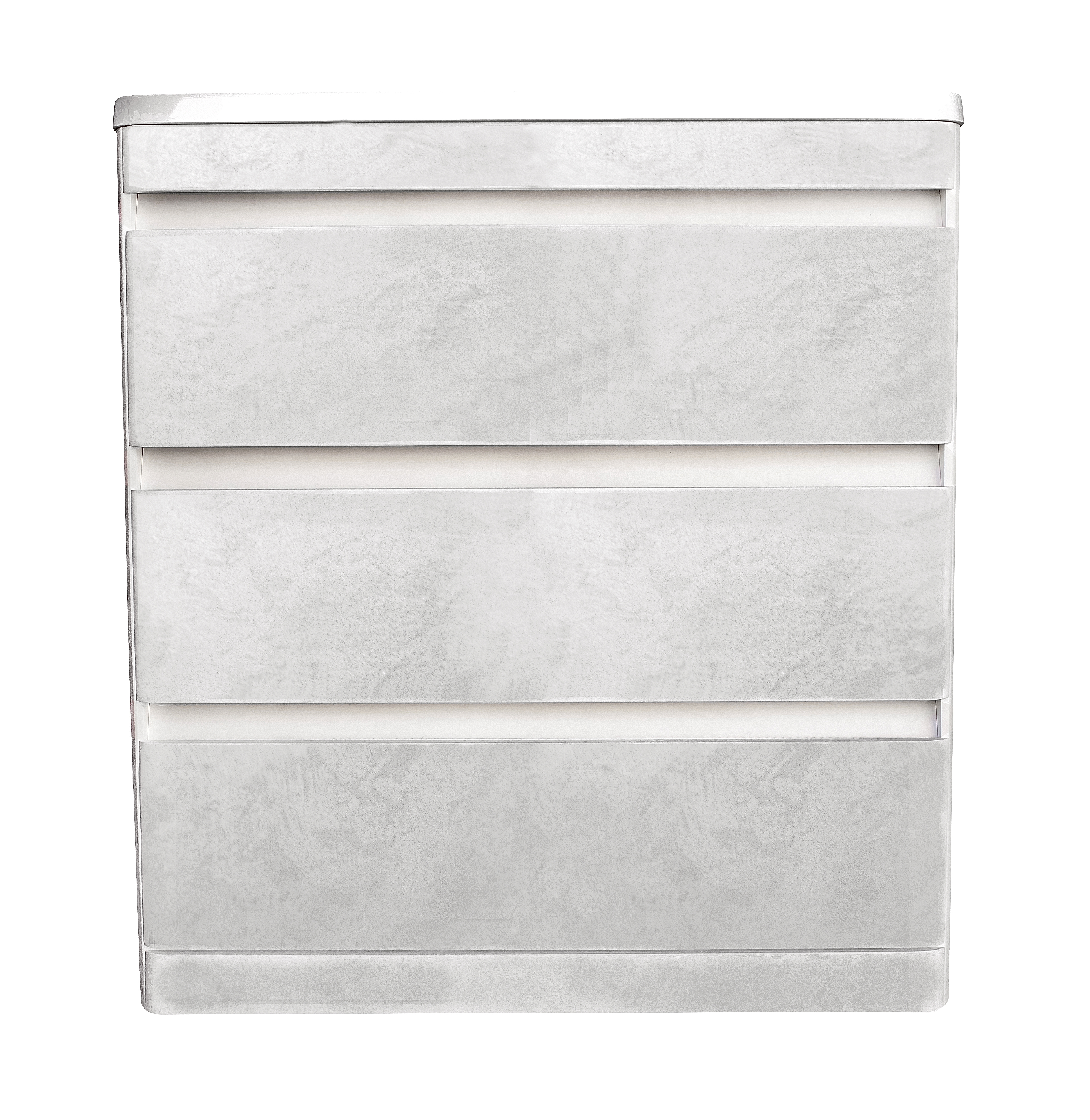 Тумба напольная "Атлантика 80" (3 ящ.), Люкс бетон крем, PLUS