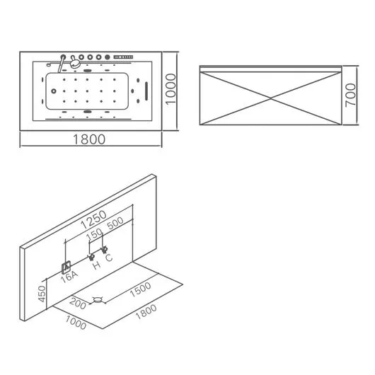Акриловая ванна Gemy G9258