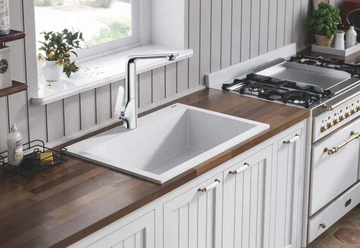 Смеситель для кухни Rose R1313, хром