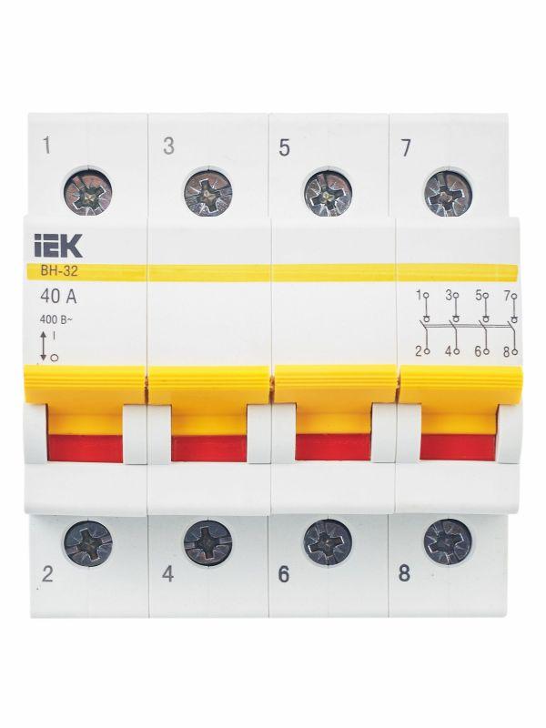 Выключатель нагрузки (мини-рубильник) 4п 40А ВН-32 KARAT IEK MNV10-4-040