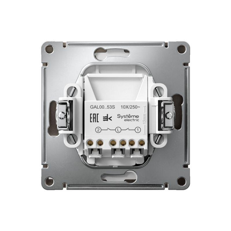 Выключатель 2-кл. ArtGallery (сх. 5а) 10AX с подсветкой быстрозажим. клем. механизм мокко SE GAL000653S