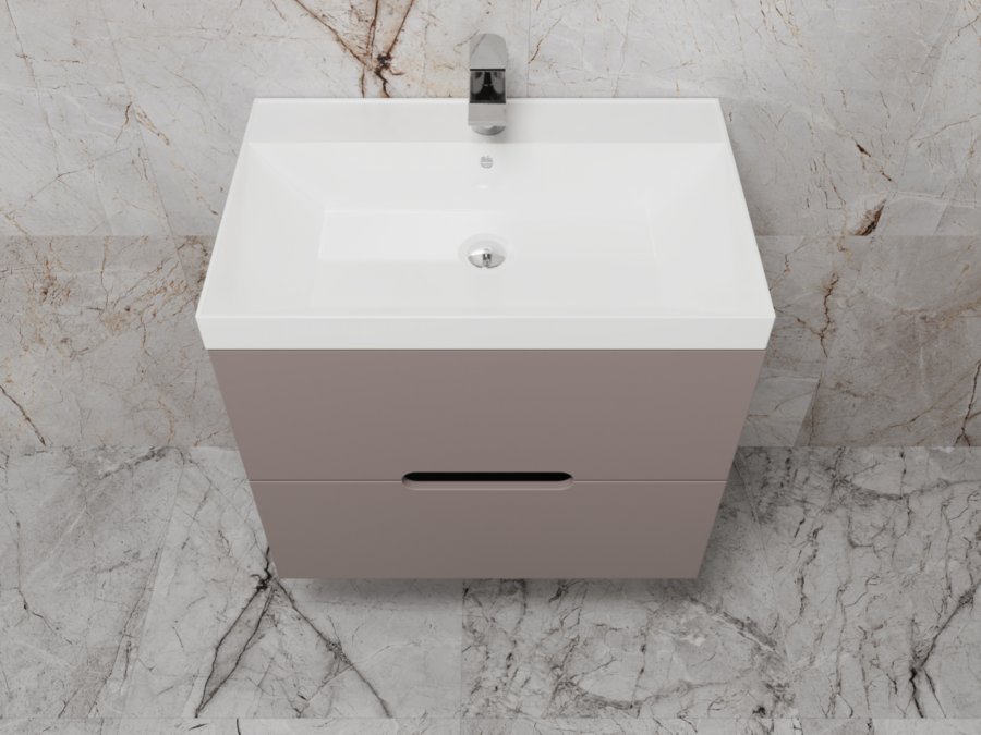 Тумба подвесная "Матис 70", Classic 70, (2 ящика), тауп темный, ЭМАЛЬ